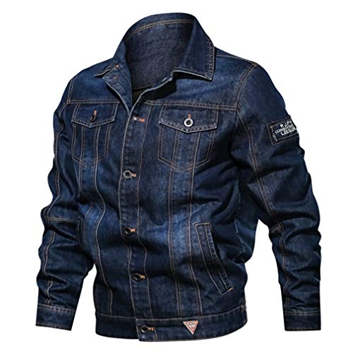 Overdose Chaqueta Jeans Abrigo Casual De Otoño para Hombre Chaqueta De Manga Larga De Invierno para Exteriores Chaqueta Juvenil Hombre Abrigo Hombre Motociclista