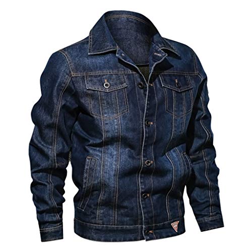 Overdose Chaqueta Jeans Abrigo Casual De Otoño para Hombre Chaqueta De Manga Larga De Invierno para Exteriores Chaqueta Juvenil Hombre Abrigo Hombre Motociclista
