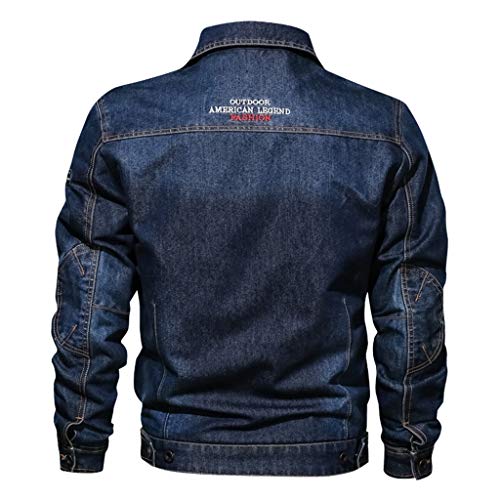 Overdose Chaqueta Jeans Abrigo Casual De Otoño para Hombre Chaqueta De Manga Larga De Invierno para Exteriores Chaqueta Juvenil Hombre Abrigo Hombre Motociclista