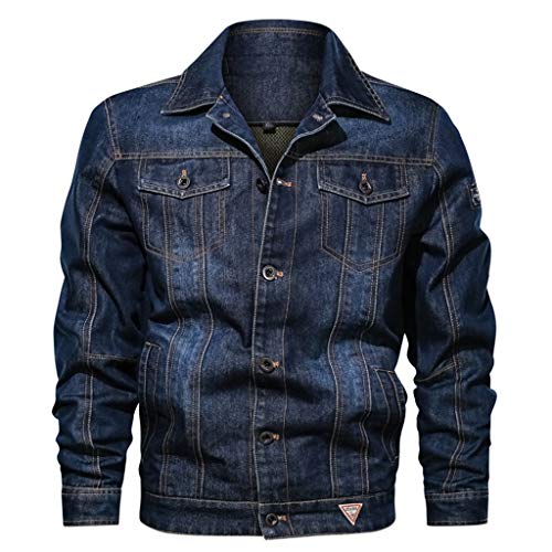 Overdose Chaqueta Jeans Abrigo Casual De Otoño para Hombre Chaqueta De Manga Larga De Invierno para Exteriores Chaqueta Juvenil Hombre Abrigo Hombre Motociclista