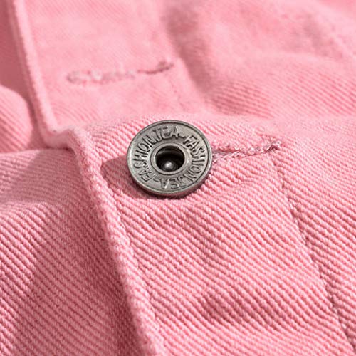 Overdose Chaqueta Jeans Hombre Chaqueta Blanca Abrigo De Chaqueta De Mezclilla Sólida con Cuello Vuelto De Manga Larga Casual para Hombre Otoño Invierno Chaqueta Rock Universitaria