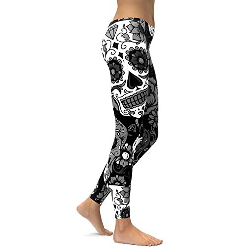 OverDose leggings mujer yoga deportivos fitness pantalones largos (XXL, Negro)