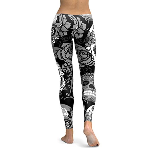 OverDose leggings mujer yoga deportivos fitness pantalones largos (XXL, Negro)