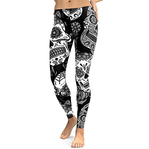 OverDose leggings mujer yoga deportivos fitness pantalones largos (XXL, Negro)