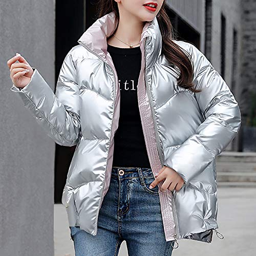 Overdose Mujeres Ultra Light Down Chaqueta con Capucha Invierno Down Rosa Negro Chaquetas Invierno Abrigo Mujeres Parka Abrigos con Cremallera (Small, Rosa)