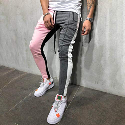 Overdose Pantalones De Hombre Pantalones De Chándal De Color De Retazos Sueltos Lisos Ocasionales Pantalones Pantalón De Chándal Pantalones De Moda Pantalones Vaqueros