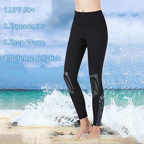 Owntop Pantalones de Neopreno para Hombres Mujeres Jóvenes - 3MM Trajes de Baño Térmico, Mallas de Traje de Buceo Protección Solar UV 50+ para Esnórquel, Buceo, XL