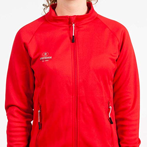 P Patrick Sudadera deportiva para mujer con cremallera - Chaqueta deportiva para mujer, color rojo L, ideal para tenis, bádminton, golf, correr, fitness y hockey en campo