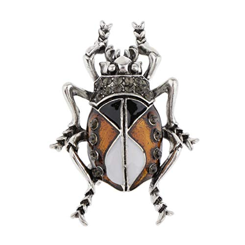 P Prettyia Broche de Insectos para Hombre Bufanda Hebilla Cárdigan Vintage Alfileres de Broche Alfileres de Solapa Tipo Vintage para Traje de Fiesta - Marrón S, Tal como se Describe