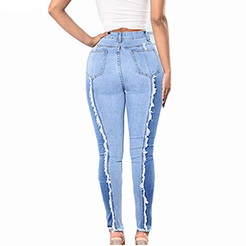 Pamilk Y2K Jeans Baggy Boyfriend - Pantalones vaqueros para mujer con agujeros, elásticos con estampado de leopardo, cintura alta