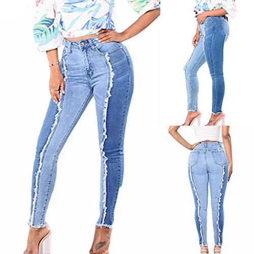 Pamilk Y2K Jeans Baggy Boyfriend - Pantalones vaqueros para mujer con agujeros, elásticos con estampado de leopardo, cintura alta