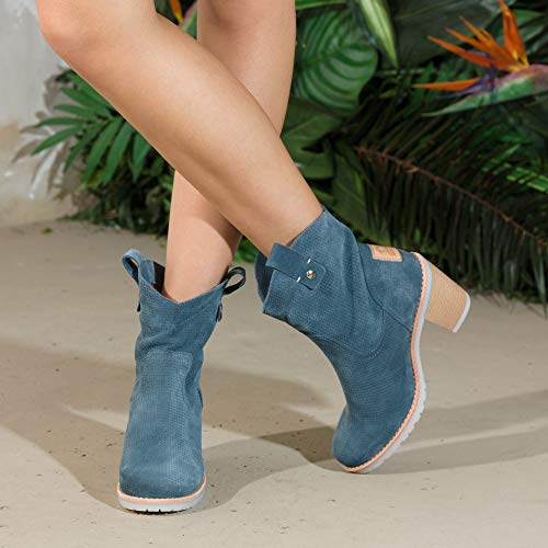 PANAMA JACK Botas de Mujer Carnaby B3 Velour Blue Jeans 38 EU