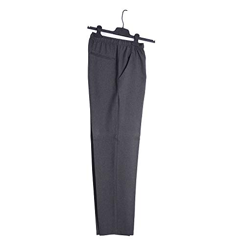 Pantalón Adaptado Hombre Color Gris/Marino - Tallas Grandes - Pantalon Vestir con Goma en la Cintura (Gris, M)