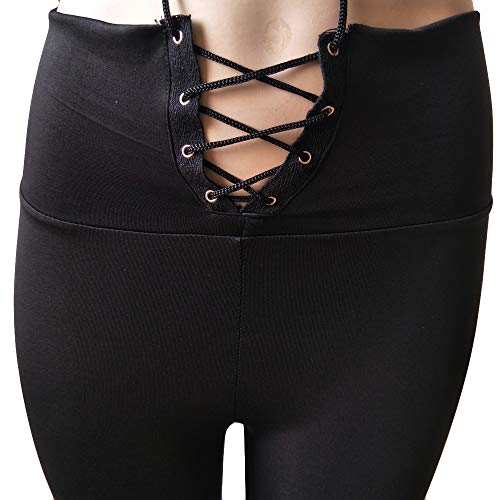 Pantalón Alto y elástico para Mujer Cinturón Alto Cinturón Pantalones Deportivos Correa de Cadera Sala de Baile Sexy Baile Leggins Pantalones de Yoga Mallas Deportivas riou