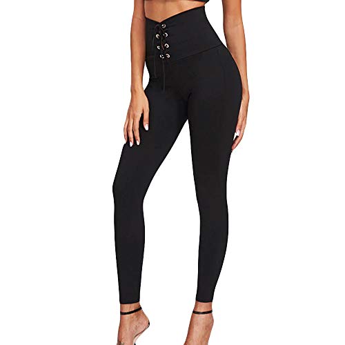 Pantalón Alto y elástico para Mujer Cinturón Alto Cinturón Pantalones Deportivos Correa de Cadera Sala de Baile Sexy Baile Leggins Pantalones de Yoga Mallas Deportivas riou