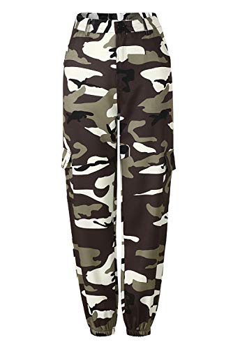 Pantalon Camuflaje Mujer Tallas Grandes Retro Boyfriend Pantalone Chandal Cargo Baggy Hip Hop Danza Harem Pants Leggins Deporte Cintura Alta Camo Trousers Pantalon Militar Colores Punk Rock Streetwear