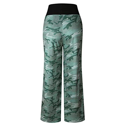 Pantalones Anchos Mujer Baggy Casual con Estampado de Camuflaje Cómodo Pantalon Elasticos con Cordón Pantalones de Yoga Fitness Bailan Deportivo Yvelands(A,M)