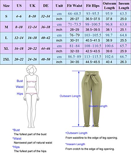 Pantalones Anchos Mujer con Cintura Alta Cinturón Elástico con Arco Transpirable Azul Claro S Cl10903-1