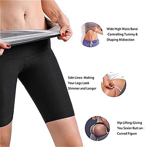 Pantalones Cortos de Sudor Caliente para Mujer, Pantalones Cortos de Neopreno para Sauna para Pérdida de Peso, Traje de Sauna para Entrenamiento, Quemador de Grasa para Los Muslos, Leggings