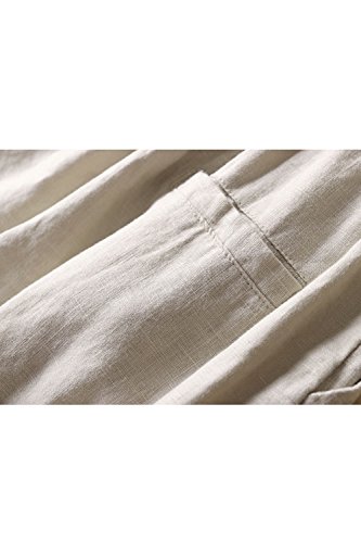 Pantalones De Algodón Y Lino para Mujer Pantalones Anchos Talla Grande Blanco XXL