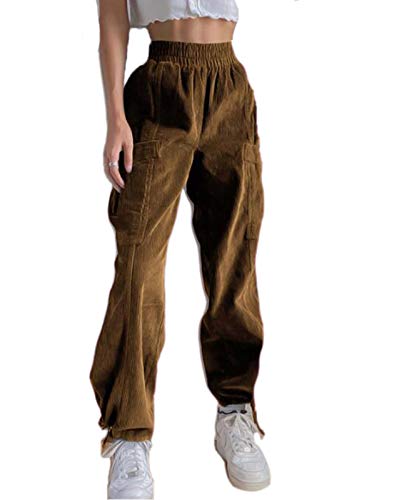 Pantalones de chándal de Pana para Mujer Pantalones de chándal Informales de Gran tamaño Suaves y cálidos Pantalones con Bolsillos