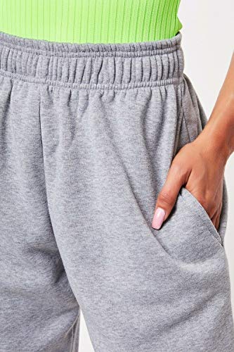 Pantalones de Chándal para Mujer Chica Pantalones Hip Hop Holgados para Jogging Deportes Gimnasia Gimnasio Danza con Elástico Moda Casual (Gris, S)