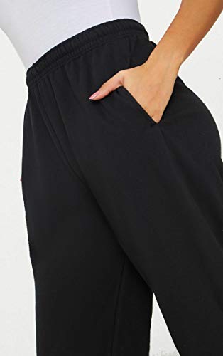 Pantalones de Chándal para Mujer Chica Pantalones Hip Hop Holgados para Jogging Deportes Gimnasia Gimnasio Danza con Elástico Moda Casual (Negro, XL)