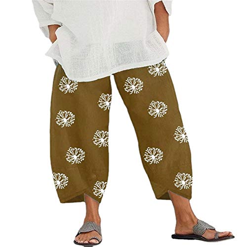 Pantalones De Mujer De Primavera Y Verano ImpresióN De Anillo Anual Estiramiento De Moda Pantalones Casuales De Bolsillo Suelto