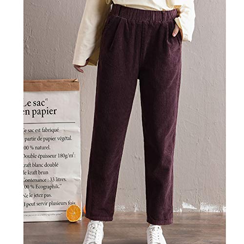 Pantalones de Pana Casuales para Mujer Otoño Invierno cómodos Pantalones Holgados de Pierna Ancha Rectos y Gruesos