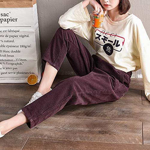 Pantalones de Pana Casuales para Mujer Otoño Invierno cómodos Pantalones Holgados de Pierna Ancha Rectos y Gruesos