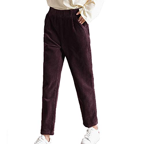Pantalones de Pana Casuales para Mujer Otoño Invierno cómodos Pantalones Holgados de Pierna Ancha Rectos y Gruesos