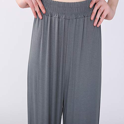 Pantalones elásticos elásticos Acampanados de Pierna Ancha para Mujer Pantalones de Color sólido de Talla Grande Pantalones de Ocio Diarios Micro Plisados de Cintura Alta XXL