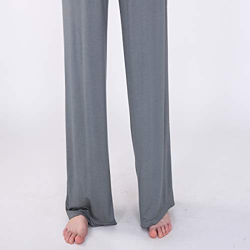 Pantalones elásticos elásticos Acampanados de Pierna Ancha para Mujer Pantalones de Color sólido de Talla Grande Pantalones de Ocio Diarios Micro Plisados de Cintura Alta XXL