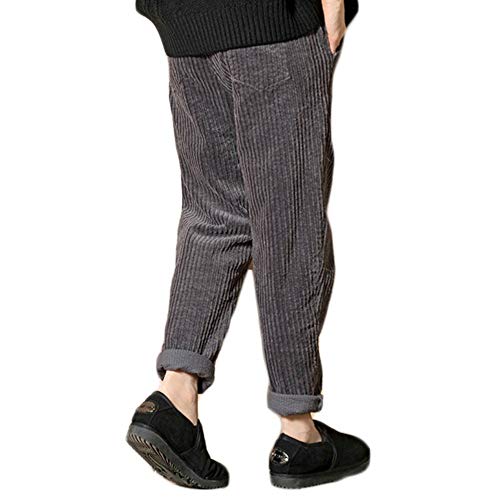Pantalones Harem Casual de Invierno para Mujeres Pantalones de Pana con Cintura elástica