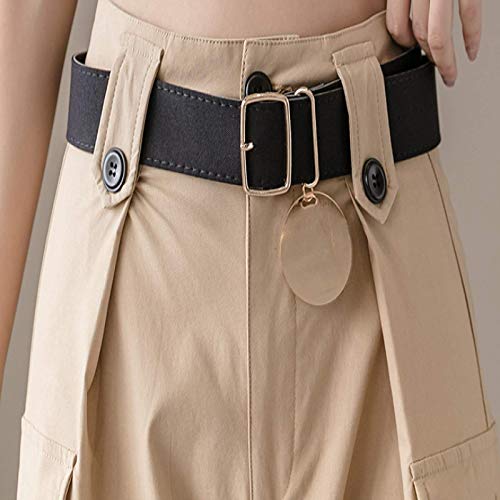 Pantalones Harem cónicos de Cintura Alta para Mujer Pantalones de Ocio Diario Moda Color sólido Pies de Haz Pantalones relajados con Bolsillos L