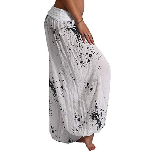 Pantalones Harem para Mujer, Pantalones con Cordones Impresos Digitalmente, Pantalones Anchos Sueltos, Pantalones Casuales De Mujer De Estilo Bohemio