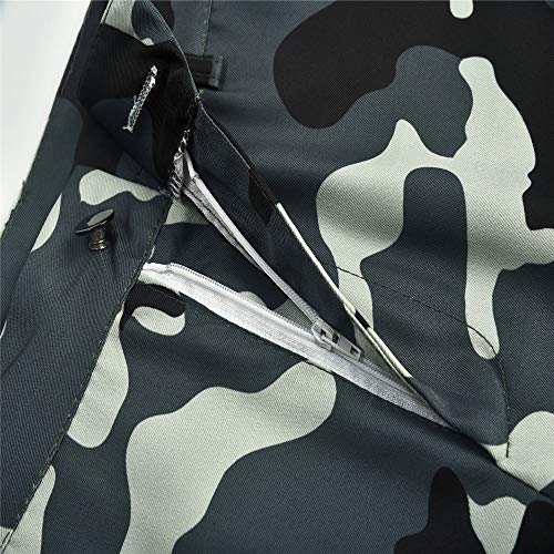 Pantalones Militares Mujer Cintura Alta Pantalon de Camuflaje de Chándal Hip Hop Punk Rock Casuales Tumblr Streetwear Sin cinturón Moda 2019 Yvelands(Verde,S)