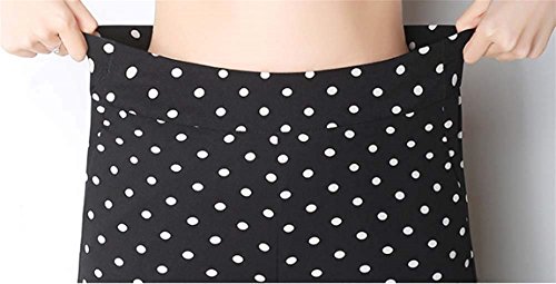 Pantalones Mujer Elegante Verano Pantalones Palazzo Lunares Casual Chiffon Anchos Casual Moda Pantalones Anchos Especial Estilo Tul Largos Pants (Color : Negro, Size : L)