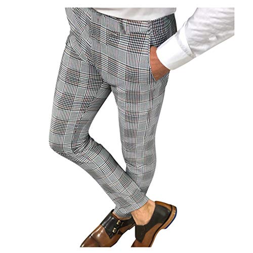 Pantalones para Hombre, Pantalones Moda Pop Casuales Chándal de Hombres Jogging Pants Trend Largo Pantalones Impresión a Cuadros Pantalones de Traje Diseño de Personalidad