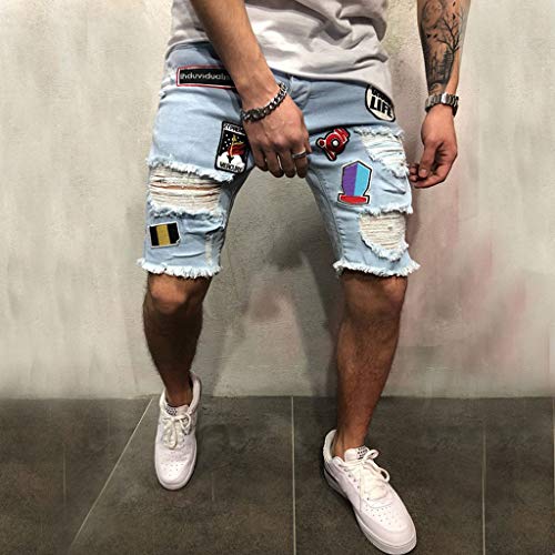 Pantalones Vaqueros Hombre Casuales Moda Pantalones Vaqueros Rotos Hombre Jeans Trend Corto Pantalones Pants Skinny Pantalon Ropa Fitness Hombre Jeans Largos Pantalones vpass