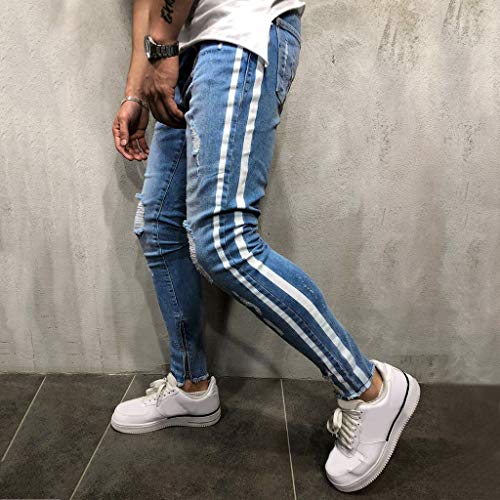Pantalones Vaqueros para Hombre Casuales Moda Pantalones Vaqueros Rotos Hombre Jeans Trend Largo Pantalones Pants Skinny Pantalon Ropa Fitness Hombre Jeans Largos Pantalones vpass