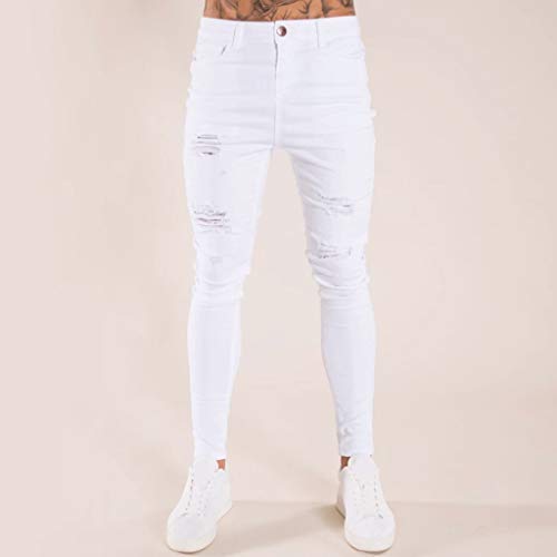 Pantalones Vaqueros para Hombre, Pantalones Casuales Moda Jeans Rotos Trend Largo Pantalones Pants Skinny Pantalon Fitness Jeans Slim Fit Largos Pantalones Ropa de Hombre