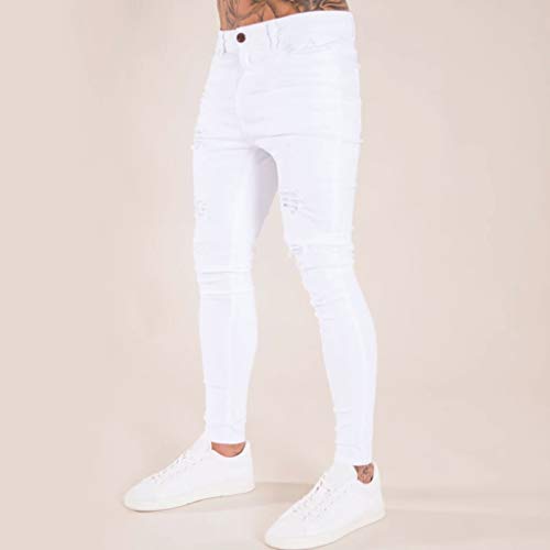 Pantalones Vaqueros para Hombre, Pantalones Casuales Moda Jeans Rotos Trend Largo Pantalones Pants Skinny Pantalon Fitness Jeans Slim Fit Largos Pantalones Ropa de Hombre