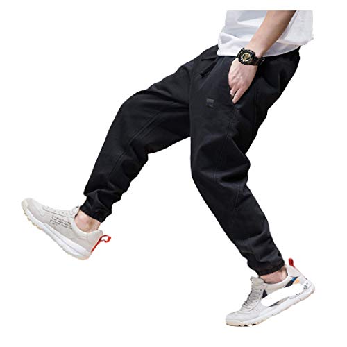 Pantalones Vaqueros para Hombre Primavera cordón Cintura elástica Vaqueros Sueltos Hip-Hop Casual Harem Jeans XXL