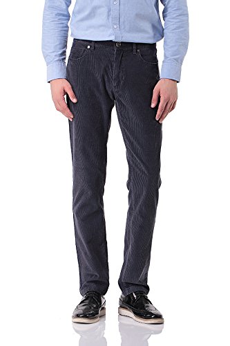 Pau1Hami1ton Pantalones De Pana Algodón Slim Fit Casual para Hombre PH-06(36,Gris)