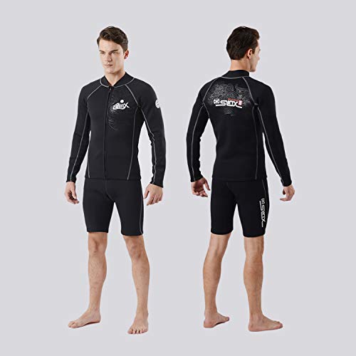 PAWHITS - Mono de neopreno de 2 mm de chaqueta de manga larga para hombre, mujer