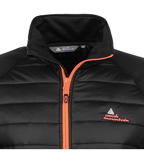 Peak Mountain CALER/WZ - Cazadora para hombre, Hombre, chaqueta, CALER/WZ, negro/naranja, large