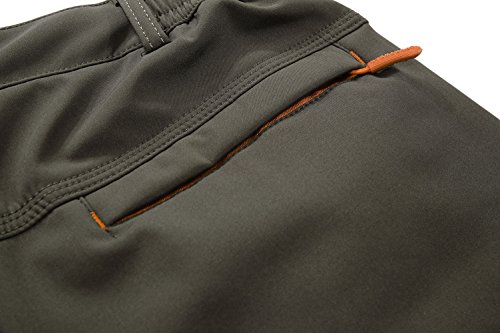 PECTNK Los Pantalones al Aire Libre de los Hombres Que Son de Fleece Impermeable de c¨¢scara Blanda 815A Ejercito Verde XL