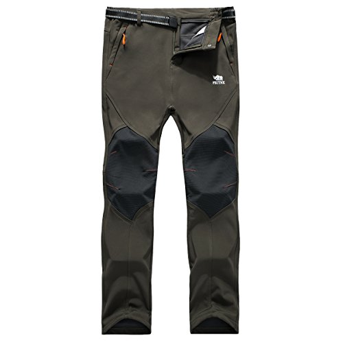 PECTNK Los Pantalones al Aire Libre de los Hombres Que Son de Fleece Impermeable de c¨¢scara Blanda 815A Ejercito Verde XL