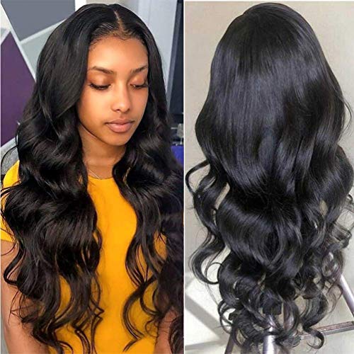 Peluca con ondas, de Remy, 7 A, 100% pelo brasileño sin adhesivo, encaje 360 natural, frontal, pelo humano sin procesar, línea capilar con cabello fino de bebé